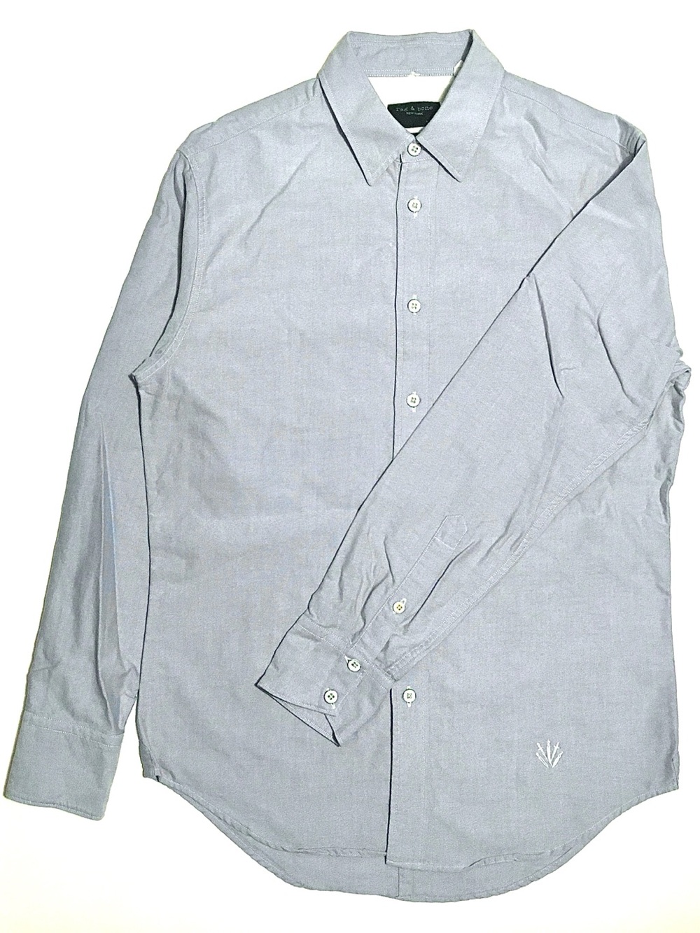 Rag & Bone Oxford Shirt Tomlin Slim Fit 2 Cotton Button Up Down Front Blue XS